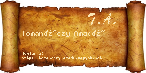Tomanóczy Amadé névjegykártya